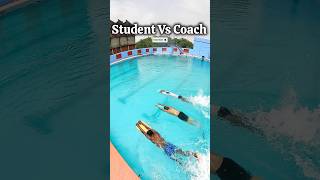 Coach Vs Student Race 🔥 swimminglessons swimming challenge [upl. by Nnilsia]