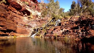 The beautiful Fortescue Falls at Dales Gorge in Karijini National Park [upl. by Nairbal]