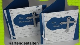 25 Video  Karte zur Kommunion  Taufe  Konfirmation basteln cardmaking [upl. by Conner]