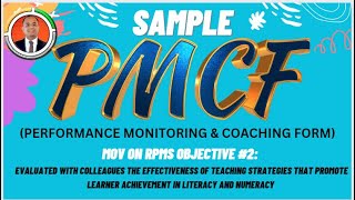 Sample PMCF II Performance Monitoring and Coaching Form in promoting literacy and numeracy [upl. by Enoryt]