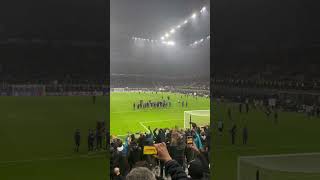 INTER SOTTO LA CURVA DOPO LA VITTORIA CON L’ARSENAL [upl. by Mosby]