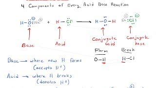 Acids and Bases  The 4 Components of Every Acid Base Reaction [upl. by Marba]