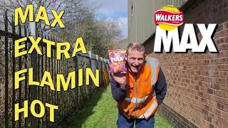 NEW Walkers Max Extra Flamin Hot Ridge Cut Crisps [upl. by Anaihr]