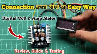 300W 20A DCDC Buck Converter Connect With Digital Volt amp Amp Meter Connection In Hindi [upl. by Abshier]