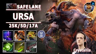 736c Ursa Safe Lane Carry  Crystallis Ursa Bear Down Facet Build  Dota 2 Immortal Gameplay [upl. by Narrad257]