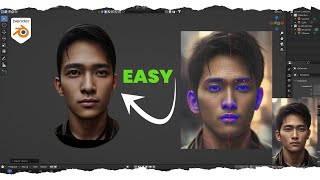 2D to 3D Face Builder easy Addon in Blender 40 [upl. by Ahsimit]