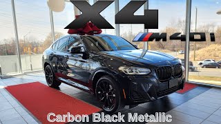 NEW ARRIVAL 2024 BMW X4 M40i Carbon Black Metallic on Blue Vernasca bmw x4 [upl. by Ykcul812]