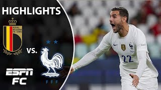 France STUNS Belgium with lastminute winner to reach Nations League final  Highlights  ESPN FC [upl. by Ridglea]