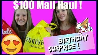 100 MALL HALL CHALLENGE  SHOPPING CHALLENGE  Taylor and Vanessa [upl. by Anaillil]