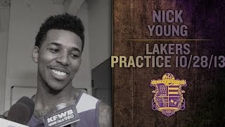 Lakers Practice Nick Young Excited For Opening Game Against Clippers [upl. by Jonell529]