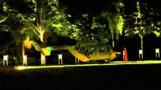 BK117 DHMUS night takeoff from Hospital in Gronau Germany [upl. by Annazus148]