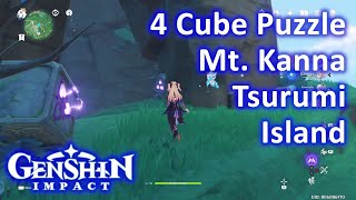 4 Cube Puzzle Mt Kanna Tsurumi Island Genshin Impact [upl. by Aizti]