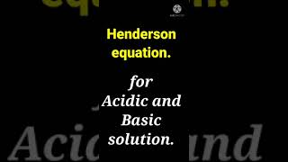 Henderson equation  Buffer solution of Acidic and Basic  calculation of pH of a buffer mixture [upl. by Ebonee]