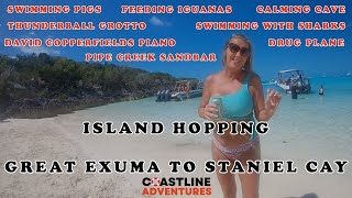 Island Hopping the Exumas Great Exuma to Staniel Cay Bahamas Coastline Adventures [upl. by Darooge541]