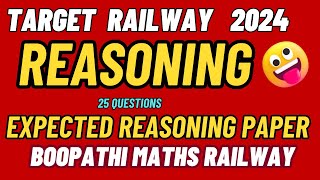 RRB ALP expected reasoning paper 2024 Questions TAMIL ALP CBT1 Exam Analysis 2024 BOOPATHI SIR [upl. by Pearl899]