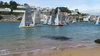 Salcombe Gin Merlin Rocket Salcombe Yacht Club Week Wednesday morning race by Malcolm Mackley [upl. by Eiramnerual639]