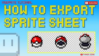 Aseprite Tutorial How to Export Sprite Sheet Cómo exportar hoja de Sprite Pixel Art [upl. by Bounds]