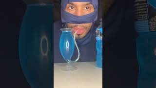 ASMR DRINKING BLUE POWERADE GLASS WITH STRAW ASMR [upl. by Ycat]