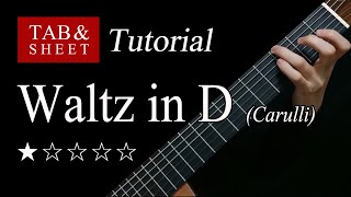 Waltz in D F Carulli  Guitar Lesson  TAB [upl. by Nalyt]