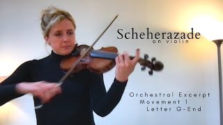 Scheherazade Violin Orchestral Excerpt Movement 1 [upl. by Nohtanhoj707]