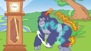 Super Charged Gorilla Destroy the Clock color inversion horror shake effects amp more [upl. by Kcuhc317]