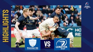 Highlights  Racing 92 v Leinster Rugby Round 1│Heineken Champions Cup 202223 [upl. by Yramanna]