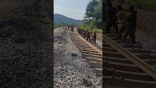 RAILWAY NEW DOUBLING LINE quotRail shiftingquot work viral subscribetomychannel railway [upl. by Bubb]