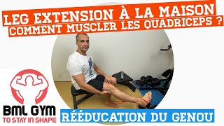 Rééducation du genou Comment muscler les quadriceps  Leg extension à la maison  rééducation [upl. by Lorne]