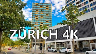 Walking Zurich 4K HDR  Little Manhattan in Seebach  SWITZERLAND [upl. by Frida]