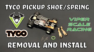 Tyco 440X2 Pickup Shoe Spring RemovalInstall on HO Slot Car [upl. by Eeimaj282]