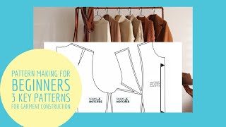 Pattern making for beginners 3 Key patterns for garment construction [upl. by Akoyin]