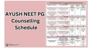 AACCC NEET PG AYUSH Round 2 Counselling Dates 2024 [upl. by Mosi82]