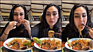 Zarina Anjoulie  Mukbang Mi Sedaap Burung Puyuh Goreng [upl. by Allicserp]