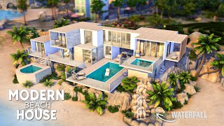 Sims 4 Luxurious Modern Beach House  Speed Build No CC Riviera Retreat  Cosy Bistro [upl. by Denby]