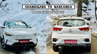 Driving the New MG ZS EV 2024 on Snow ❄️ Chandigarh to Narkanda via Shimla  Drive Review [upl. by Anastasie]