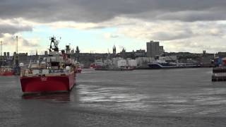 Technip Orelia Diving Support Ship entering Aberdeen Harbour [upl. by Anilat159]