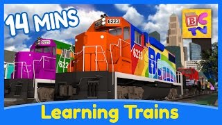 Learn the Alphabet Colors Shapes amp Numbers  Learning Train Cartoons for Kids [upl. by Rheinlander]