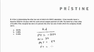 CFA Tutorial Corporate Finance Calculating The After Tax Cost of Debt [upl. by Idonah]