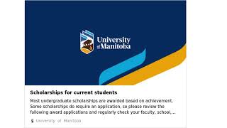 University of Manitoba – Scholarships to study in Canada  International students [upl. by Rogergcam]