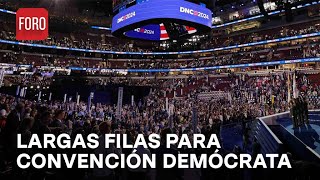 Largas filas para ingresar a sede de la Convención Nacional Demócrata en Chicago  Las Noticias [upl. by Asiel934]