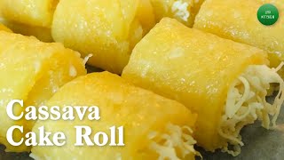 Cassava Cake Roll  No Bake  No Steam  Meryendang Pinoy Recipe [upl. by Kattie]