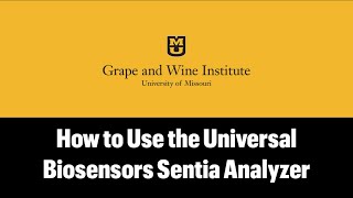 How to Use the Universal Biosensors Sentia Analyzer [upl. by Jillane800]