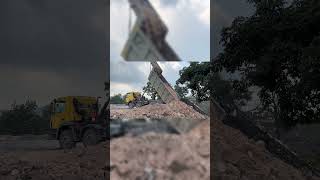 Tipper unload videos  tipper tatatipper bharatbenztruck tippler dumptruck dumptrucking [upl. by Bahe180]