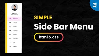 How to Make Sidebar Menu Using Html Css amp Javascript [upl. by Siberson218]