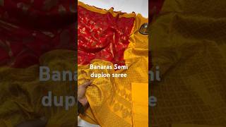 Banaras semi dupion saree trending reels shorts saree WhatsApp 9361956083 [upl. by Karp]