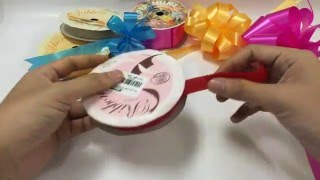 HOW TO MAKE AN EASY GIFT RIBBON BOW STEP BY STEP POMPOM POM POM PON MUST WATCH [upl. by Alaaj542]