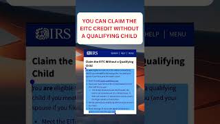 CAN YOU CLAIM THE EARNED INCOME TAX CREDIT WITHOUT A QUALIFYING [upl. by Ahsinod]