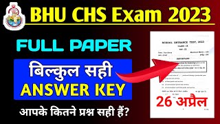 BHU CHS Entrance Exam Class 9th Answer Key 2023  CHS SET Cut Off 2023  CHS 9 Paper Solution 2023 [upl. by Ziagos]