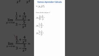 LIMITE NO INFINITO DE UMA FUNÇÃO RACIONAL matemática cálculo limites [upl. by Hgielar72]