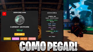 COMO PEGAR GRIMORIO E VASSOU NO GRIMOIRES ERA ROBLOX [upl. by Marmawke]